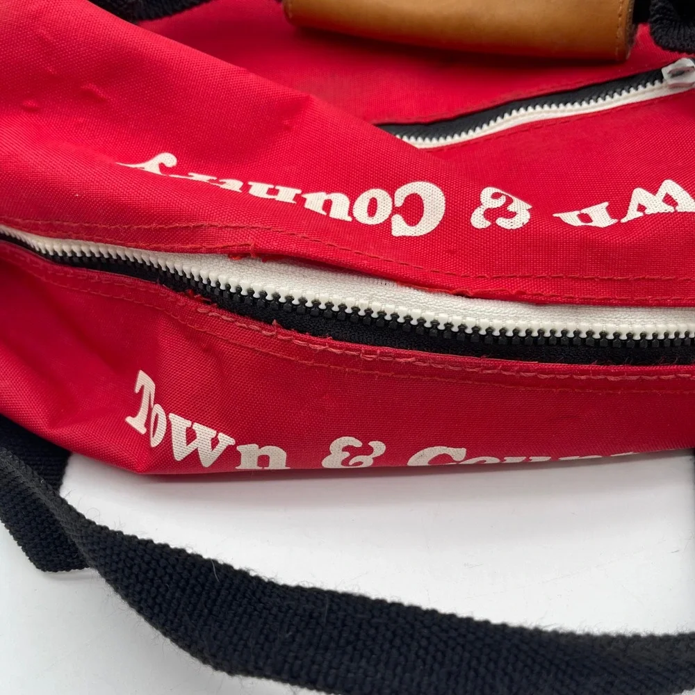 Vintage‎ 80s Town & Country Surf Designs Red Duffel Bag Pearl City Hawaii